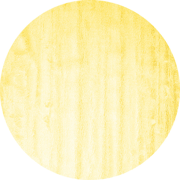 Round Solid Yellow Modern Rug, con644yw