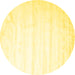 Round Solid Yellow Modern Rug, con644yw