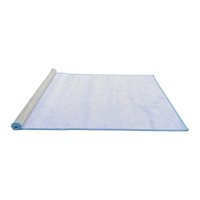 Sideview of Machine Washable Solid Blue Modern Rug, wshcon644blu