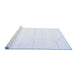 Sideview of Machine Washable Solid Blue Modern Rug, wshcon644blu