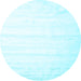 Round Solid Light Blue Modern Rug, con644lblu