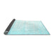 Sideview of Solid Light Blue Modern Rug, con644lblu