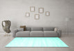 Machine Washable Solid Turquoise Modern Area Rugs in a Living Room,, wshcon644turq
