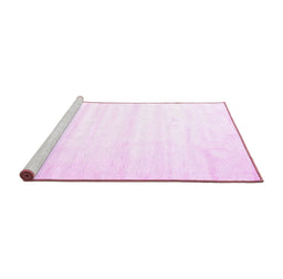 Sideview of Machine Washable Solid Pink Modern Rug, wshcon644pnk