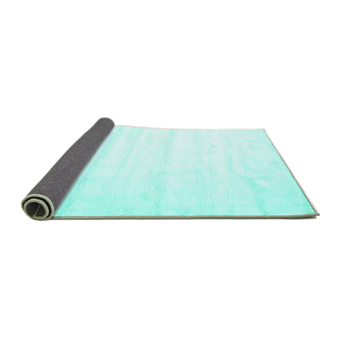 Sideview of Solid Turquoise Modern Rug, con644turq