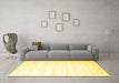 Machine Washable Solid Yellow Modern Rug in a Living Room, wshcon644yw