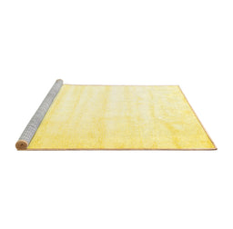 Sideview of Machine Washable Solid Yellow Modern Rug, wshcon644yw