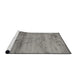 Serging Thickness of Machine Washable Contemporary Gunmetal Gray Rug, wshcon645