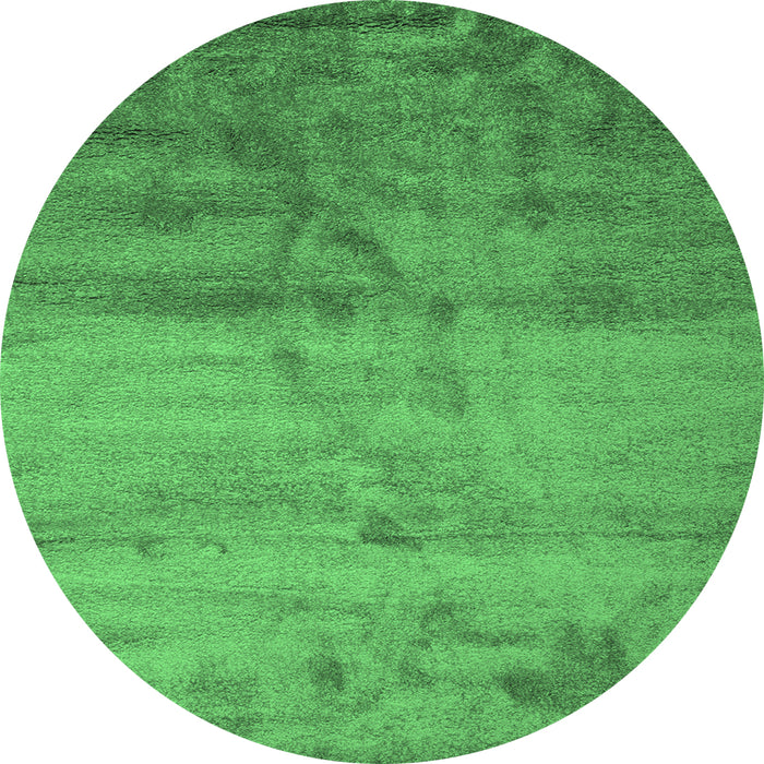 Round Abstract Emerald Green Contemporary Rug, con645emgrn