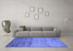 Machine Washable Abstract Blue Contemporary Rug in a Living Room, wshcon645blu