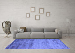 Machine Washable Abstract Blue Contemporary Rug in a Living Room, wshcon645blu
