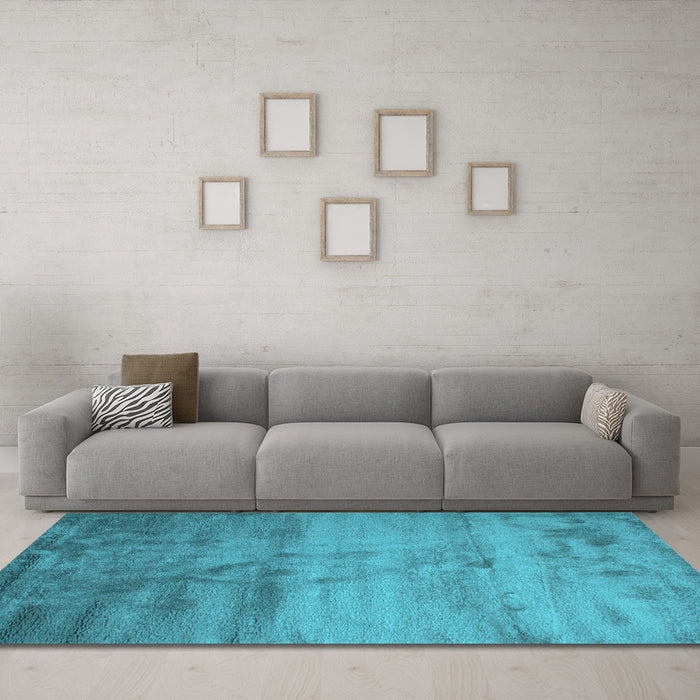 Machine Washable Abstract Light Blue Contemporary Rug in a Living Room, wshcon645lblu