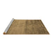 Sideview of Machine Washable Abstract Brown Contemporary Rug, wshcon645brn