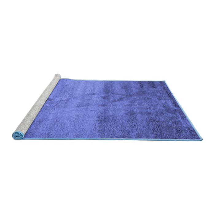 Sideview of Machine Washable Abstract Blue Contemporary Rug, wshcon645blu