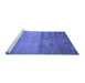 Sideview of Machine Washable Abstract Blue Contemporary Rug, wshcon645blu