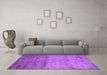 Machine Washable Abstract Purple Contemporary Area Rugs in a Living Room, wshcon645pur