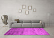 Machine Washable Abstract Pink Contemporary Rug in a Living Room, wshcon645pnk