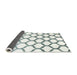 Thickness of Contemporary Dark Gray Trellis Rug, con646