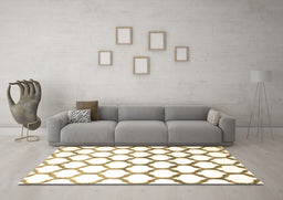 Machine Washable Terrilis Brown Contemporary Rug in a Living Room,, wshcon646brn