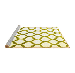 Sideview of Machine Washable Terrilis Yellow Contemporary Rug, wshcon646yw