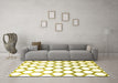 Machine Washable Terrilis Yellow Contemporary Rug in a Living Room, wshcon646yw
