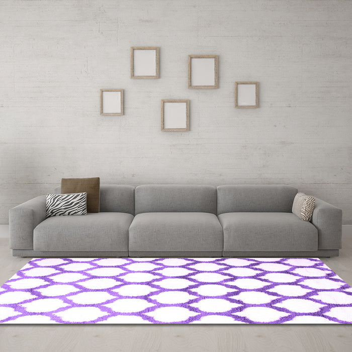 Machine Washable Terrilis Purple Contemporary Area Rugs in a Living Room, wshcon646pur