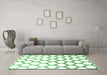 Machine Washable Terrilis Emerald Green Contemporary Area Rugs in a Living Room,, wshcon646emgrn