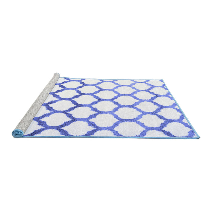 Sideview of Machine Washable Terrilis Blue Contemporary Rug, wshcon646blu