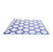 Sideview of Machine Washable Terrilis Blue Contemporary Rug, wshcon646blu