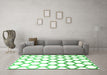 Machine Washable Terrilis Green Contemporary Area Rugs in a Living Room,, wshcon646grn