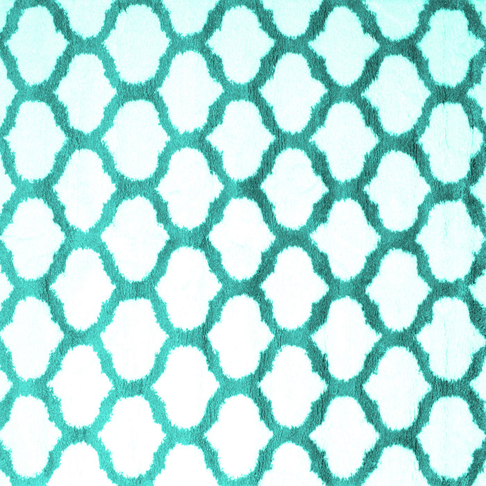 Square Machine Washable Terrilis Turquoise Contemporary Area Rugs, wshcon646turq