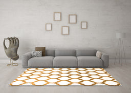 Machine Washable Terrilis Orange Contemporary Area Rugs in a Living Room, wshcon646org