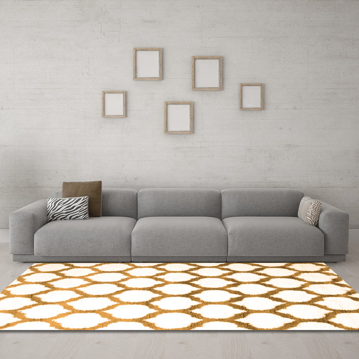 Machine Washable Terrilis Orange Contemporary Area Rugs in a Living Room, wshcon646org