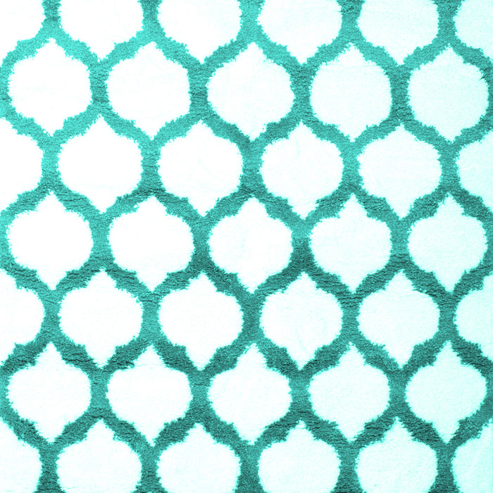 Machine Washable Terrilis Turquoise Contemporary Area Rugs, wshcon646turq