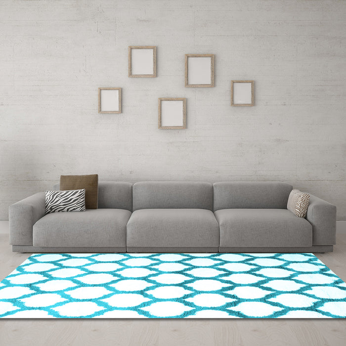 Machine Washable Terrilis Light Blue Contemporary Rug in a Living Room, wshcon646lblu