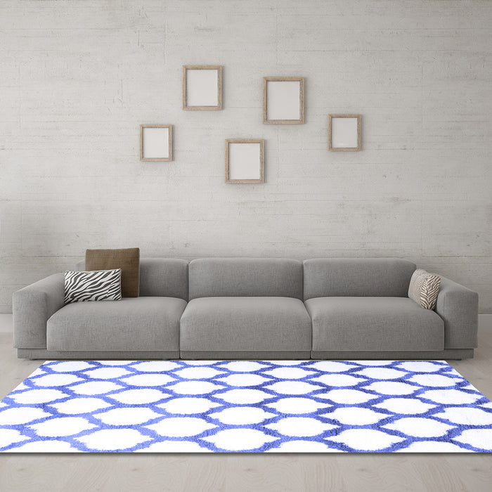 Machine Washable Terrilis Blue Contemporary Rug in a Living Room, wshcon646blu