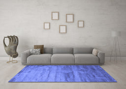 Machine Washable Abstract Blue Contemporary Rug in a Living Room, wshcon647blu
