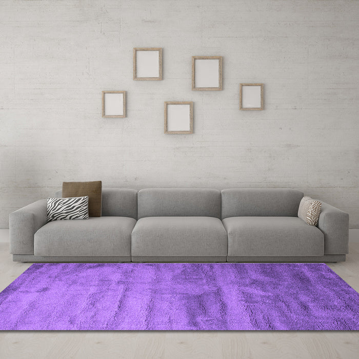 Machine Washable Abstract Purple Contemporary Area Rugs in a Living Room, wshcon647pur