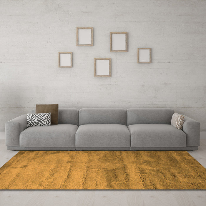 Machine Washable Abstract Orange Contemporary Area Rugs in a Living Room, wshcon647org