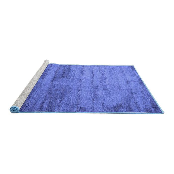 Sideview of Machine Washable Abstract Blue Contemporary Rug, wshcon647blu