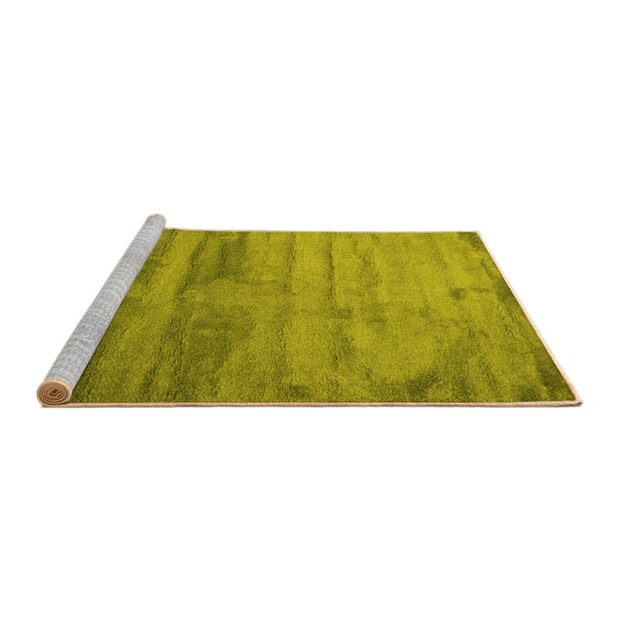 Sideview of Machine Washable Abstract Yellow Contemporary Rug, wshcon647yw