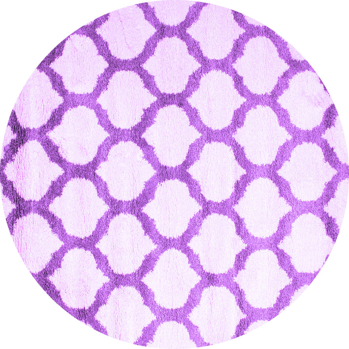 Round Machine Washable Terrilis Purple Contemporary Area Rugs, wshcon648pur