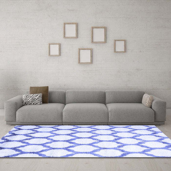 Machine Washable Terrilis Blue Contemporary Rug in a Living Room, wshcon648blu