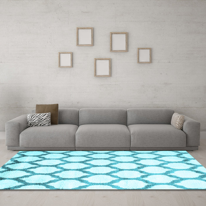 Machine Washable Terrilis Light Blue Contemporary Rug in a Living Room, wshcon648lblu