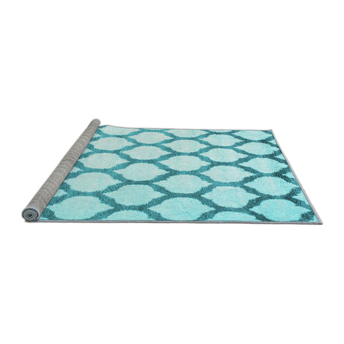 Sideview of Machine Washable Terrilis Light Blue Contemporary Rug, wshcon648lblu