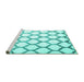 Sideview of Machine Washable Terrilis Turquoise Contemporary Area Rugs, wshcon648turq