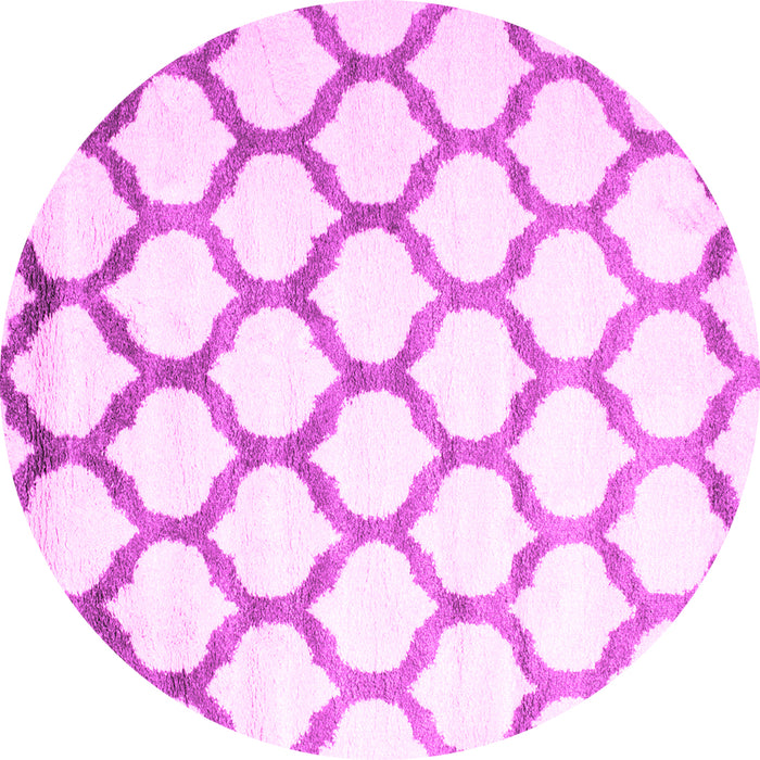 Round Machine Washable Terrilis Pink Contemporary Rug, wshcon648pnk