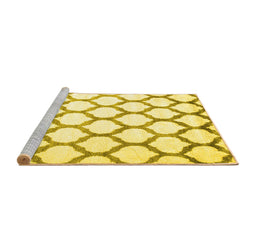 Sideview of Machine Washable Terrilis Yellow Contemporary Rug, wshcon648yw