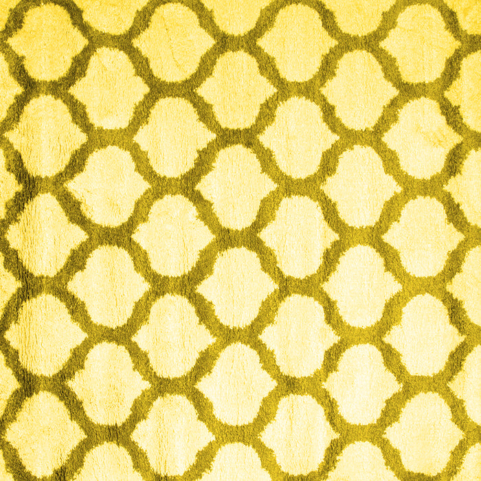 Square Machine Washable Terrilis Yellow Contemporary Rug, wshcon648yw