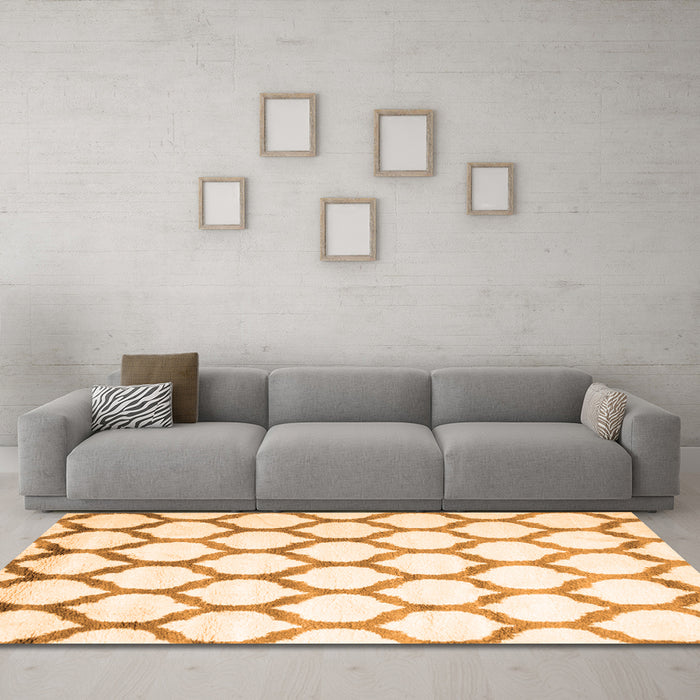 Machine Washable Terrilis Orange Contemporary Area Rugs in a Living Room, wshcon648org